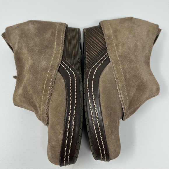 Dr Scholl’s Suede Leather Fold Over Ankle Boot Wedges Size 9 Brown - Picture 3 of 9